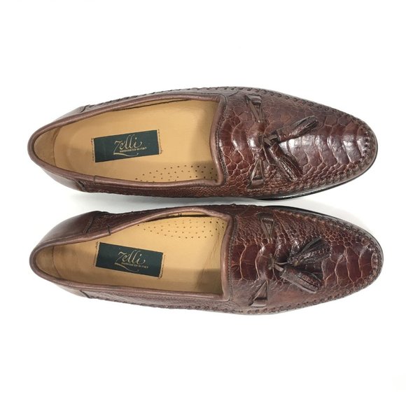 Zelli Loafers Shoes Size 8.5 N Brown Ostrich Claw main image 7